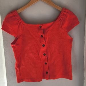 Madewell texture and thread pink cap sleeve top